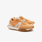 Lacoste Women’s Lacoste L-Spin Deluxe Leather Trainers – Light Brown / White Size 35.5 Beige (44SFA0083-BW7)
