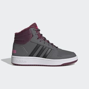 adidas Hoops 2.0 Mid Schuh Grey Five / Core Black / Screaming Pink (GZ7796)