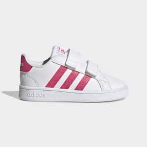 adidas Grand Court Schuh Cloud White / Real Pink / Cloud White (EG3815)