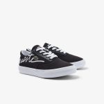 Lacoste Children’s Jump Serve Lace Textile Trainers – Black & White Size 33 Schwarz (44CUC0006-312)