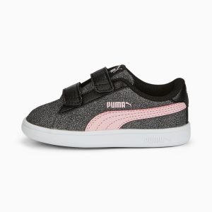Puma Smash v2 Glitz Glam Mädchen Schwarz/Braun (367380-30)
