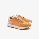 Lacoste Women’s Lacoste L-Spin Leather and Textile Trainers – Light Brown / Light Pink Size 35.5 Braun (44SFA0025-BL5)