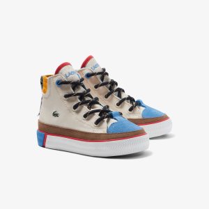 Lacoste Infants‘ Lacoste Gripshot Winter Mid Textile Outdoor Shoes – Off White & Yellow Size 21 Weiss (44CUI0005-HT3)