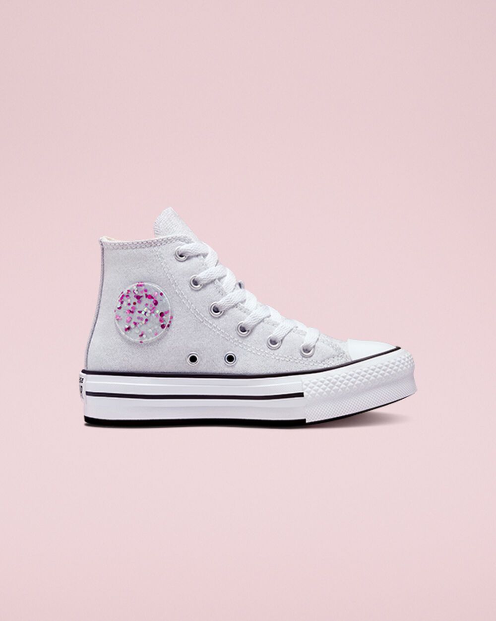 Converse Chuck Taylor All Star Lift Platform Glitter Weiß/Silber/Natural Ivory (372741C)