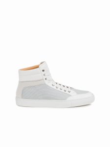 Koio Women’s High Top Luna Mesh White Grey Leather Suede Primo (PRLM)