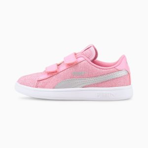 Puma Smash v2 Glitz Glam Mädchen Rosa/Silber (367378-27)