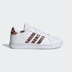 adidas Grand Court Tiger-Print Schuh Cloud White / Core Black / Acid Red (GZ1067)