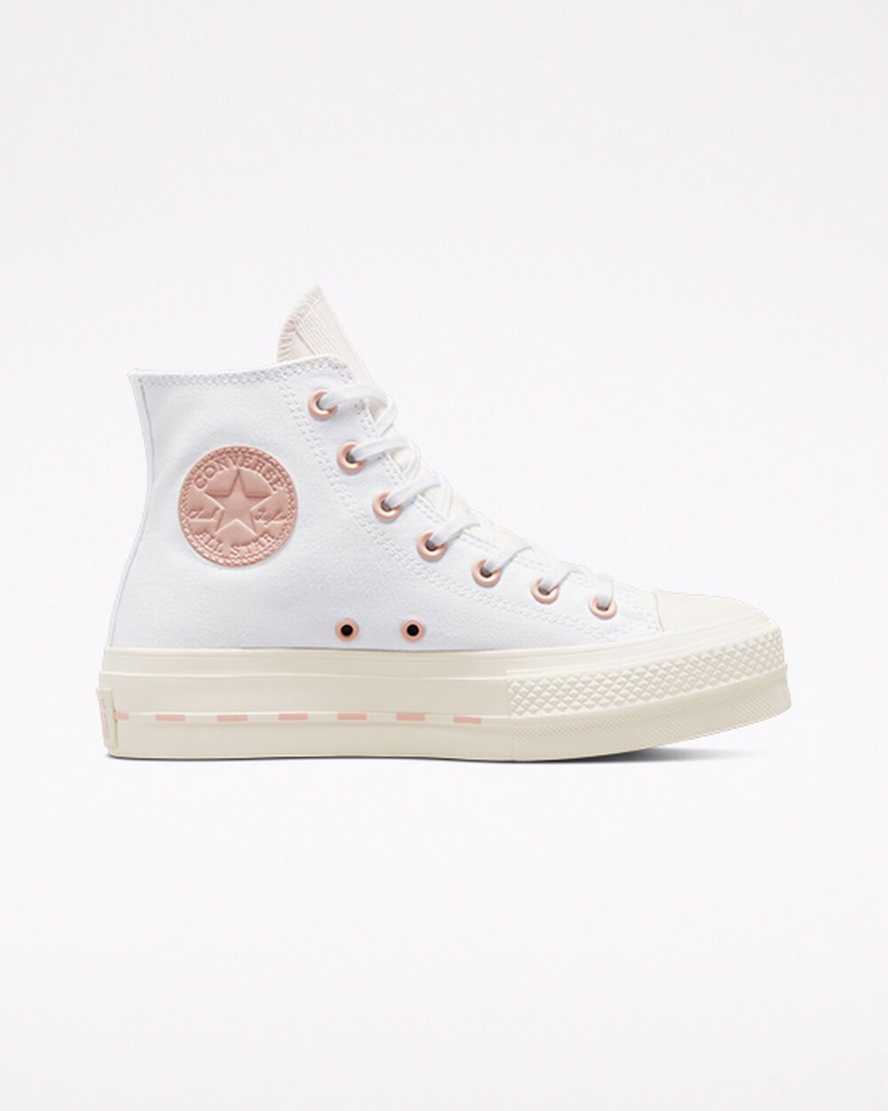 Converse Chuck Taylor All Star Lift Platform Crafted Canvas Weiß/Egret/Pink Clay (572709C)