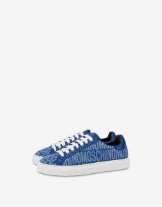 Moschino Sneakers Aus Denim Allover Logo (POLMM15012G0G100707)