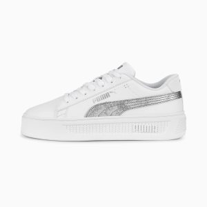 Puma Smash Platform V3 Metallic für Damen  Weiß (389402-02)