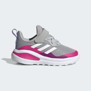 adidas FortaRun Elastic Lace Top Strap Schuh Grey Two / Cloud White / Shock Pink (H04131)