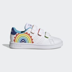 adidas Advantage Lifestyle Court Hook-and-Loop Schuh Cloud White / Royal Blue / Bright Cyan (GV6821)