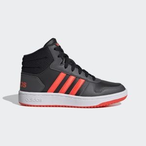 adidas Hoops 2.0 Mid Schuh Core Black / Solar Red / Grey Six (GZ7768)