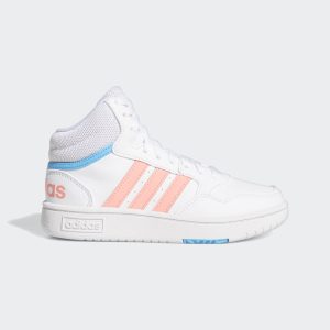 adidas Hoops Mid Schuh Cloud White / Acid Red / Sky Rush (GW6110)