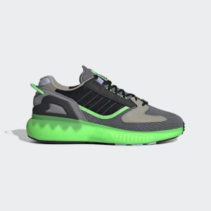 adidas ZX 5K BOOST Schuh Grey Three / Core Black / Screaming Green (GV7701)