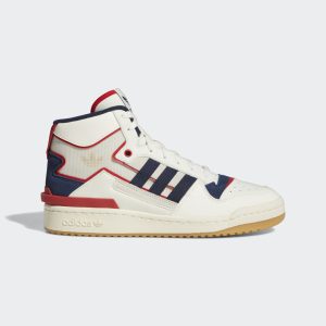 adidas Forum Exhibit Mid Schuh Off White / Collegiate Navy / Scarlet (HQ1482)