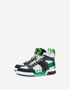 Moschino Hohe Sneaker Aus Kalbsleder Streetball (POLMB15604G1GG4710B)