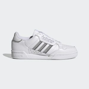 adidas Wmns Continental 80 Stripes Footwear White / Silver Metallic / Grey Three (S42626)