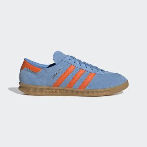 adidas Hamburg Schuh Light Blue / Orange / Silver Metallic (GX7223)