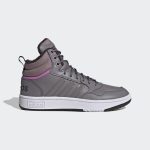 adidas Hoops 3.0 Mid Lifestyle Basketball Classic Fur Lining Winterized Schuh Trace Grey / Trace Grey / Purple (GZ6682)