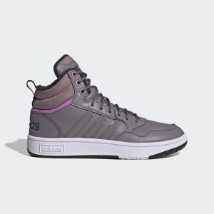 adidas Hoops 3.0 Mid Lifestyle Basketball Classic Fur Lining Winterized Schuh Trace Grey / Trace Grey / Purple (GZ6682)