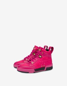 Moschino Hohe Sneakers Aus Nylon Allover Logo (POLMN15064G1H101604)