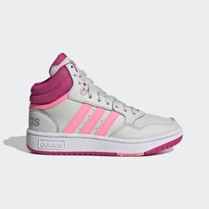 adidas Hoops Mid Schuh Grey One / Beam Pink / Team Real Magenta (GZ1929)