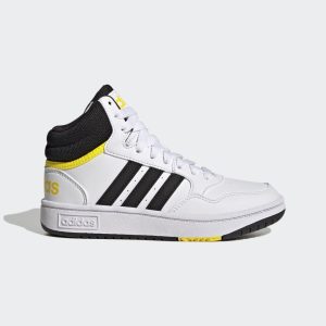 adidas Hoops Mid Schuh Cloud White / Core Black / Beam Yellow (GZ1928)