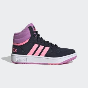 adidas Hoops Mid Lifestyle Basketball Lace Schuh Legend Ink / Beam Pink / Pulse Lilac (GW6902)