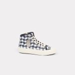 Kenzo Baskets Montantes Kenzoschool ‚Wavy Vichy‘ Femme Bleu Nuit – Taille 36 (FD52SN020F72)