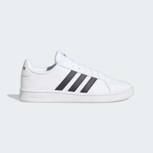 adidas Grand Court Base Schuh Cloud White / Core Black / Dark Blue (EE7904)