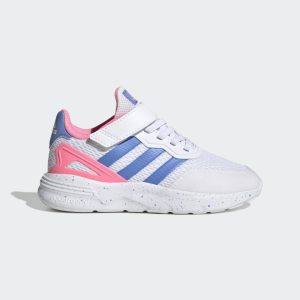 adidas Nebzed Lifestyle Running Elastic Lace Top Strap Schuh Cloud White / Blue Fusion / Beam Pink (HQ6147)