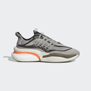 adidas Alphaboost V1 Sustainable BOOST Lifestyle Laufschuh Metal Grey / Screaming Orange / Olive Strata (HP2763)