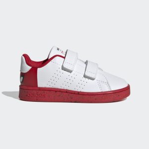adidas x Marvel Advantage Spider-Man Hook-and-Loop Schuh Cloud White / Cloud White / Better Scarlet (HQ8841)