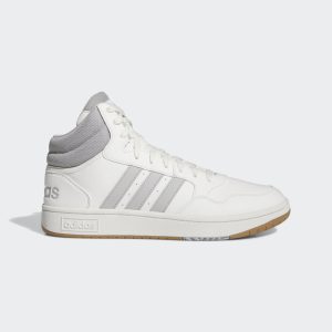 adidas Hoops 3.0 Mid Lifestyle Basketball Classic Vintage Schuh Core White / Grey Two / Gum (IG5568)