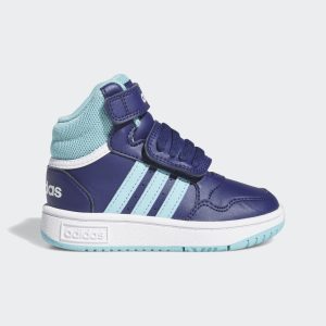 adidas Hoops Mid Schuh Dark Blue / Light Aqua / Cloud White (IF5314)