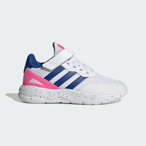 adidas Nebzed Elastic Lace Top Strap Schuh Cloud White / Royal Blue / Lucid Pink (IG7250)