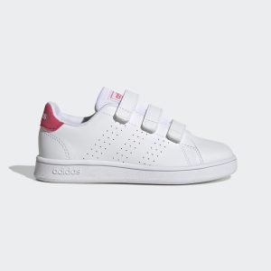 adidas Advantage Court Lifestyle Hook-and-Loop Schuh Cloud White / Real Pink / Core Black (GW6495)