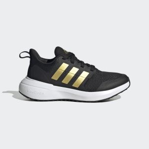 adidas FortaRun 2.0 Cloudfoam Sport Running Lace Schuh Core Black / Gold Metallic / Cloud White (HP5432)