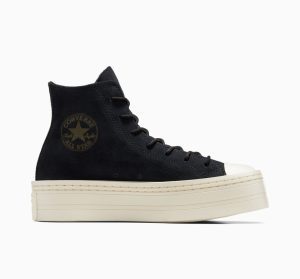 Converse Chuck Taylor All Star Modern Lift Platform Mono Suede Black Black/ White (A05285C)