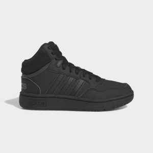 adidas Hoops Mid Schuh Core Black / Core Black / Grey Six (HR0228)