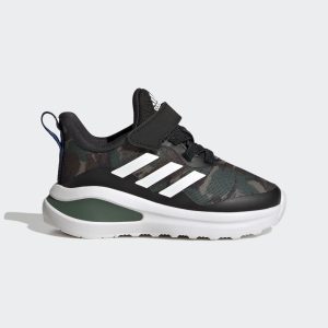 adidas FortaRun Sport Running Elastic Lace and Top Strap Schuh Core Black / Cloud White / Green Oxide (GV9478)