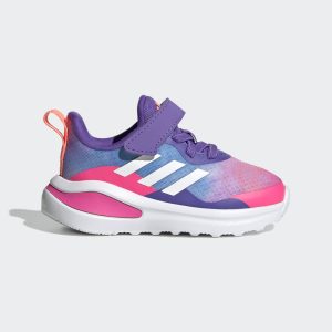 adidas FortaRun International Women’s Day Graphic Elastic Lace Top Strap Schuh Purple Rush / Cloud White / Acid Red (GY1883)