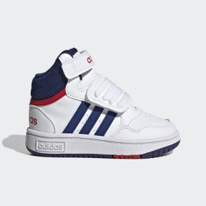 adidas Hoops Mid Schuh Cloud White / Victory Blue / Better Scarlet (GZ9650)