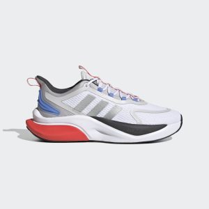 adidas Alphabounce+ Sustainable Bounce Lifestyle Laufschuh Cloud White / Silver Metallic / Blue Fusion (HP6139)