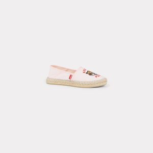 Kenzo Espadrilles ‚Kenzo Lucky Tiger‘ Brodées En Toile Femme Rose Clair – Taille 38 (FE52ES020F81)