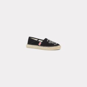 Kenzo Espadrilles Brodées En Toile Femme Blanc – Taille 40 (FE52ES020F82)