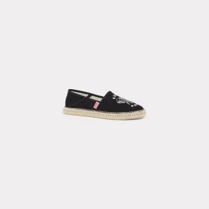 Kenzo Espadrilles Brodées En Toile Homme Blanc – Taille 43 (FE55ES020F82)
