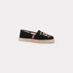 Kenzo Espadrilles ‚Kenzo Lucky Tiger‘ Brodées En Toile Homme Noir – Taille 43 (FE55ES030F81)