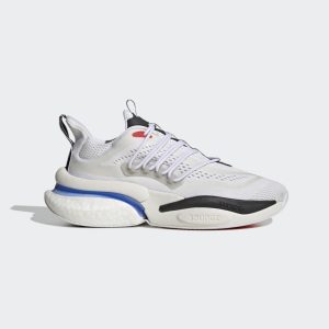 adidas Alphaboost V1 Sustainable BOOST Lifestyle Laufschuh Cloud White / Blue Fusion / Bright Red (HP2757)